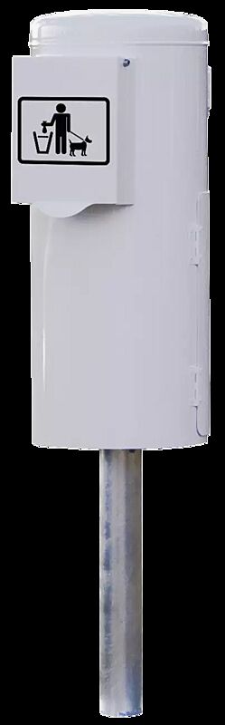 Hundetoilette DOG CLEAN, zum Einbetonieren, Korpus in RAL 9016 verkehrsweiß