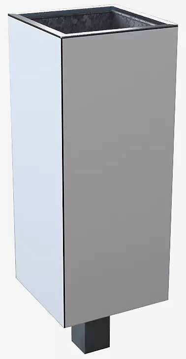 Abfallbehälter NANUK, Korpus: HPL in weiß, Stahlteile in DB 703 eisenglimmer