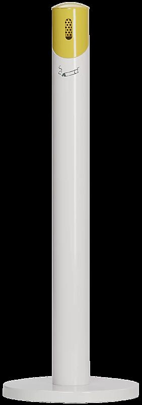 Standascher RIO, rund, Korpus in RAL 9016 verkehrsweiß, Kopfteil in RAL 1023 verkehrsgelb