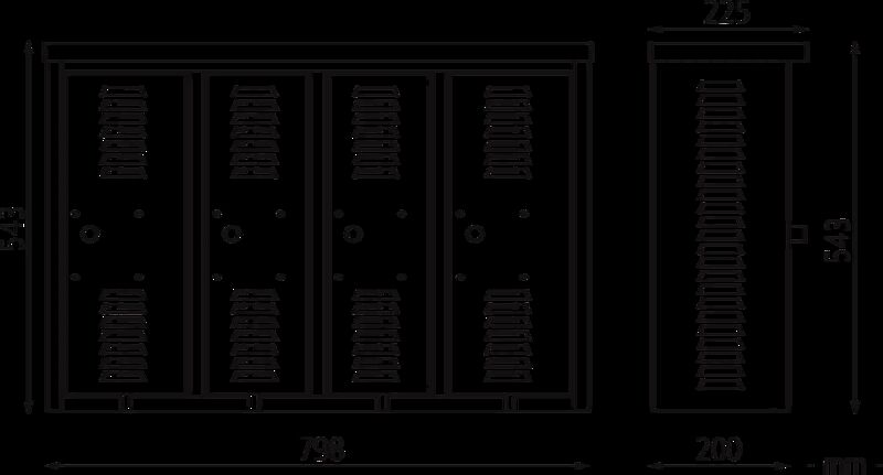 Ladegerätebox, 4 Schließfächer