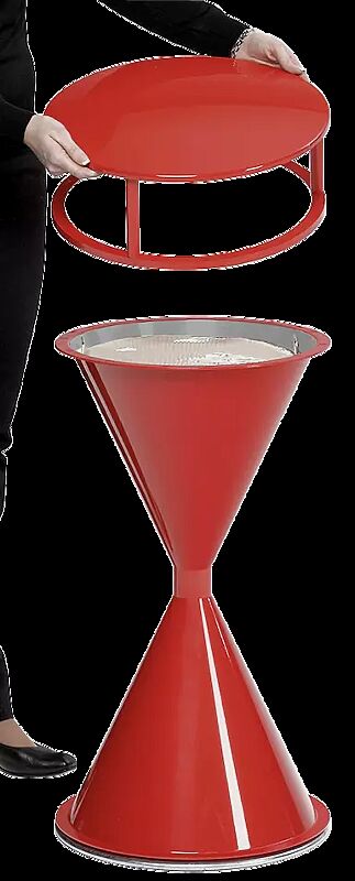 Detail: Schutzdach abnehmenKomplettangebot: Standascher ROYAL aus Kunststoff, zum Aufdübeln, mit Schutzdach, in verkehrsrot ähnlich RAL 3020