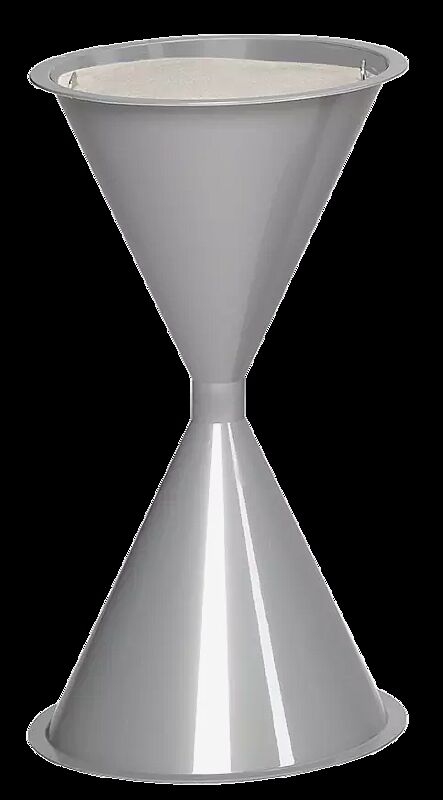 Standascher ROYAL aus Kunststoff, zum freien Aufstellen, ohne Schutzdach, in silber ähnlich RAL 9006