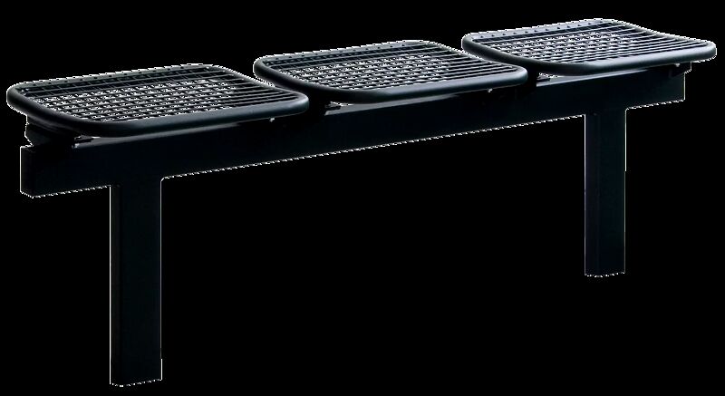 Drahtgittersitze TARVIS, 3-Sitzer, in RAL 9005 tiefschwarz