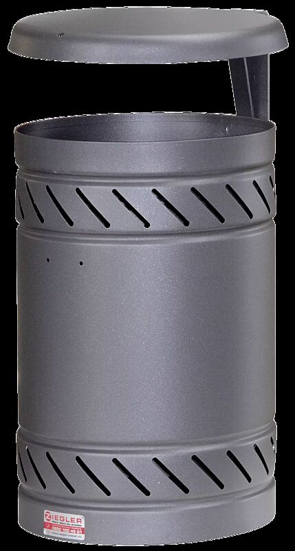 Abfallbehälter MAGGIOLINO mit Schutzdach, in eisenglimmergrau