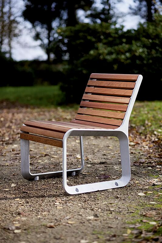 Sitz PORTIQOA mit Rückenlehne, mit Jatobaholzbelattung