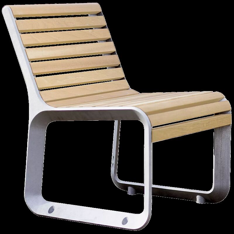 Sitz PORTIQOA mit Rückenlehne, mit Robinienholzbelattung