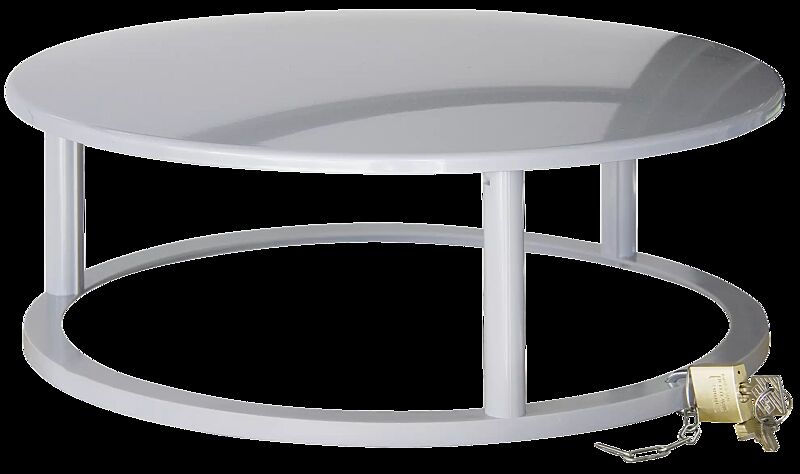 Schutzdach in silber ähnlich RAL 9006, inkl. Vorhängeschloss und Kette