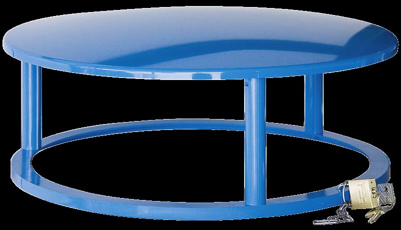 Schutzdach in lichtblau ähnlich RAL 5012, inkl. Vorhängeschloss und Kette