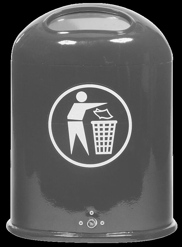 Abfallbehälter DERBY mit Federeinwurfklappe, ohne Ascher, in DB 703 eisenglimmer