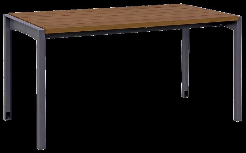 Tisch VERA, mit Jatobaholzbelattung, Stahlteile in DB 703 eisenglimmer