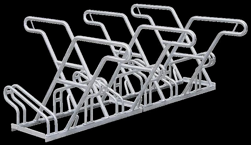 Fahrradständer OHIO, doppelseitig, 6 Stellplätze, 6 Anlehnbügel