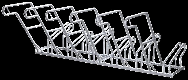 Fahrradständer OHIO, einseitig, 6 Stellplätze, 6 Anlehnbügel