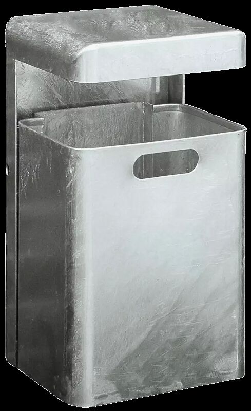 Abfallbehälter HALIFAX, 43 Liter, ohne Ascher, zur Wandbefestigung, feuerverzinkt