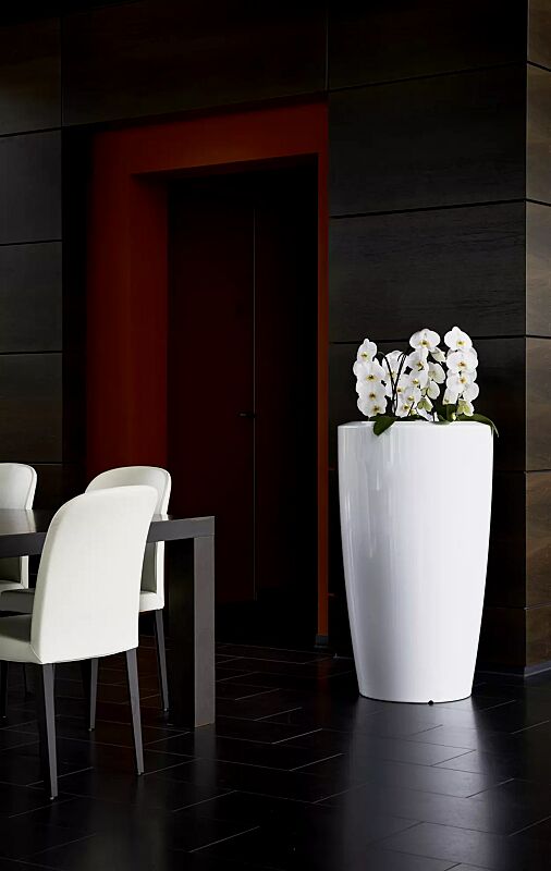 Pflanzbehälter UNA, Höhe 1100 mm, in weiß ähnlich RAL 9003