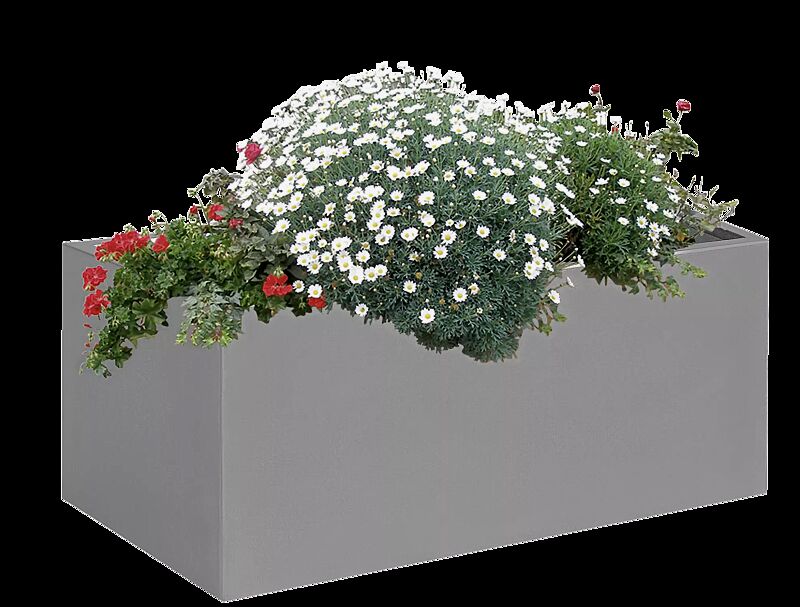 Pflanzbehälter MALOUT, 132 Liter, in RAL 9007 graualuminium