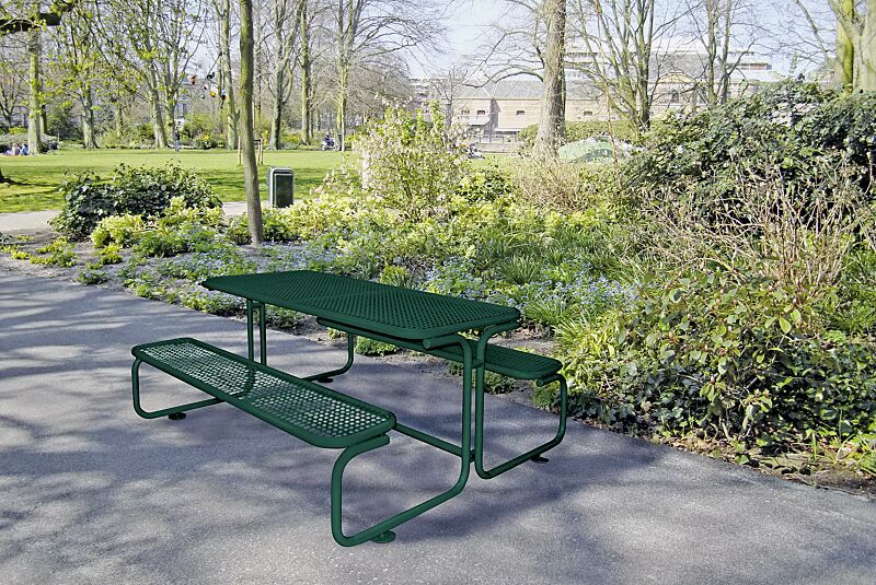 Bank-Tisch-Kombination CAMPO in RAL 6005 moosgrün