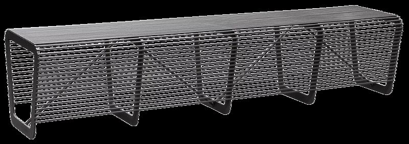 Sitzbank LIMPIDO ohne Rückenlehne, in RAL 9005 tiefschwarz