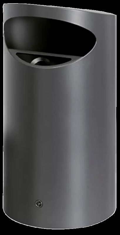 Abfallbehälter TOLUCA, 60 Liter, mit Ascher, zur Wand- / Pfostenbefestigung, in RAL 7016 anthrazitgrau