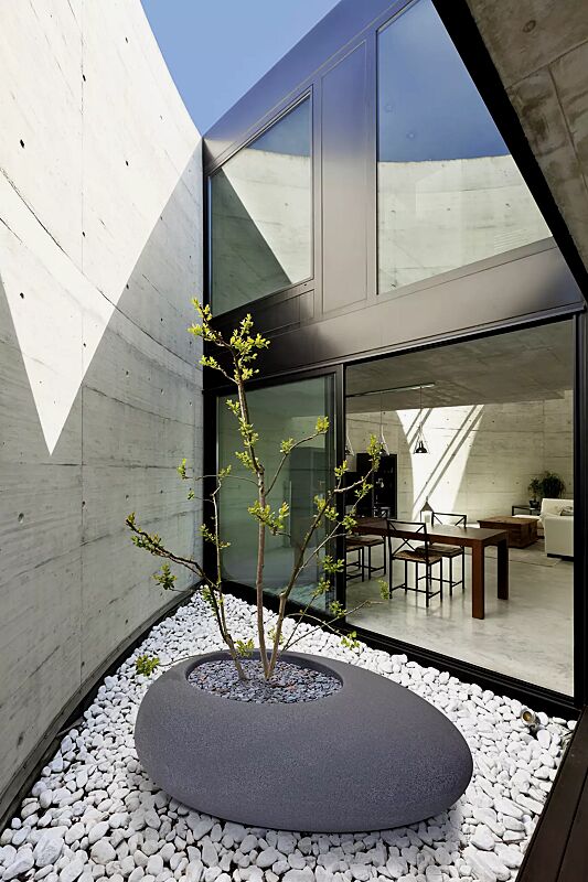 Pflanzbehälter MALUR, Höhe 500 mm, in granit dunkel