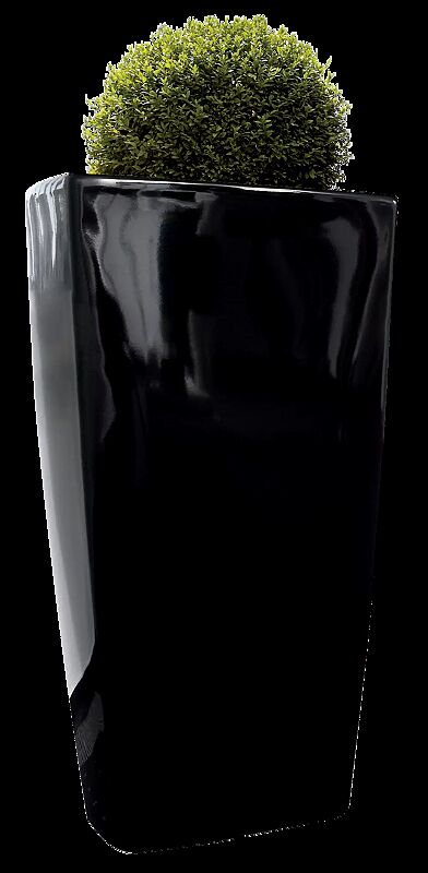 Pflanzbehälter BALI, Höhe 1300 mm, in schwarz ähnlich RAL 9004