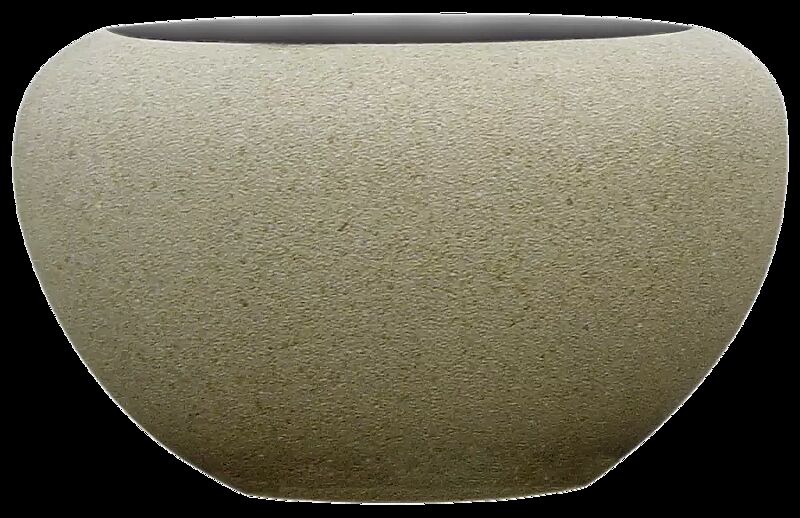 Pflanzbehälter MARTE aus rekonstituiertem Marmor gestockt, in gelb mori