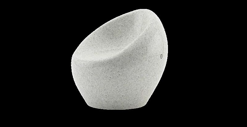 Sitz CUDDLY zum freien Aufstellen, aus Beton, in Granitoptik weiß