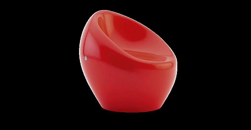 Sitze CUDDLY zum freien Aufstellen, aus Beton, in RAL 3000 feuerrot