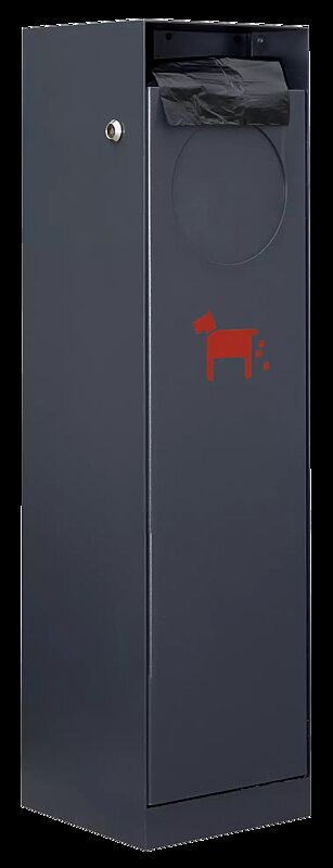 Hundetoilette CRYSTAL in RAL 7016 anthrazitgrau, Siebdruck in RAL 3020 verkehrsrot