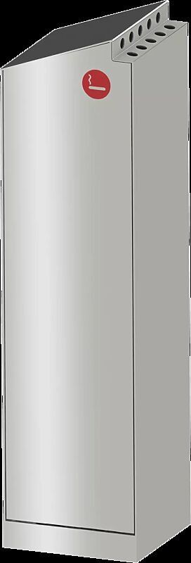 Standascher CRYSTAL, in Edelstahl, Siebdruck in RAL 3020 verkehrsrot