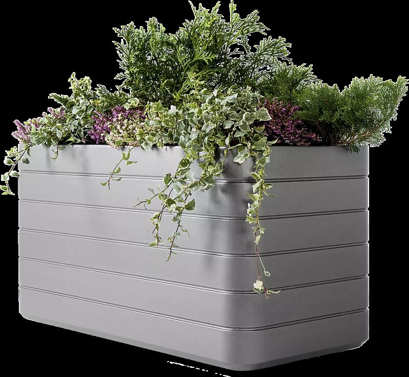 Pflanzbehälter VEGA, rechteckig, in grau