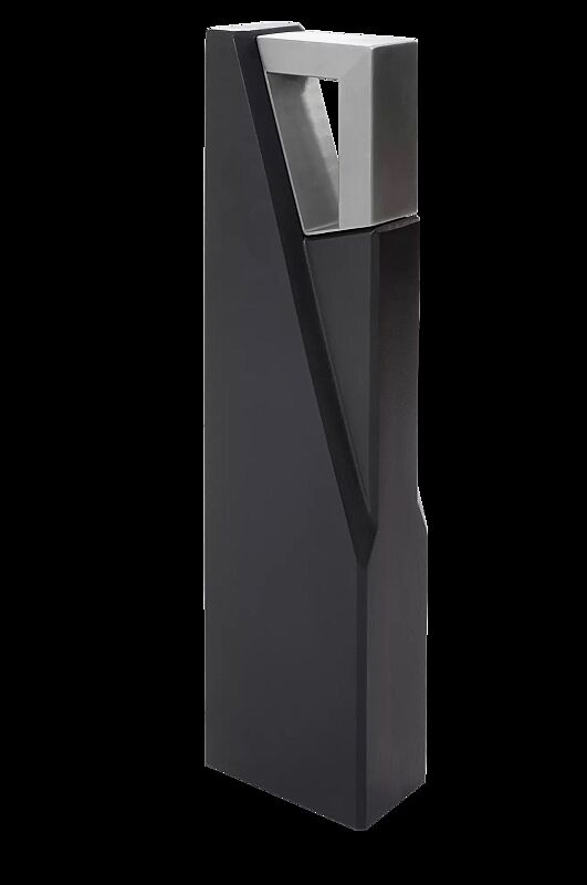 Poller INTAL, Höhe 850 mm, Stahlteile in RAL 7016 anthrazitgrau, Beton beschichtet in graphit