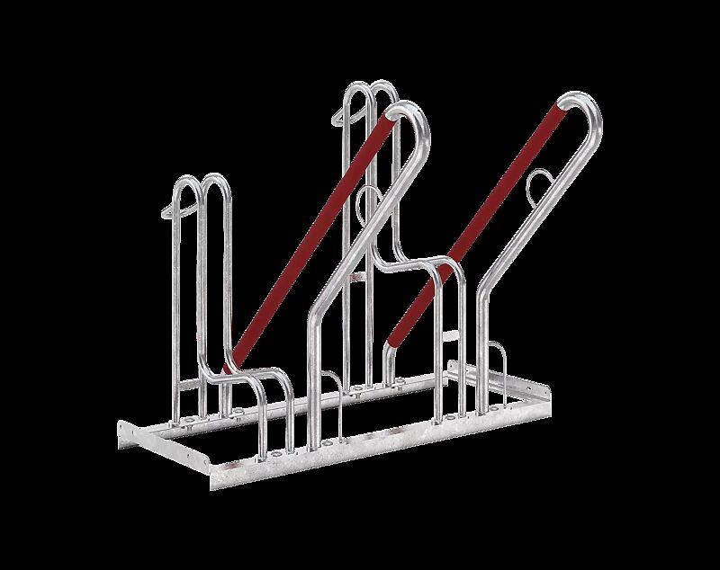 Fahrradständer OAKLAND einseitig, 2 Stellplätze, 2 Anlehnbügel, Radabstand 500 mm