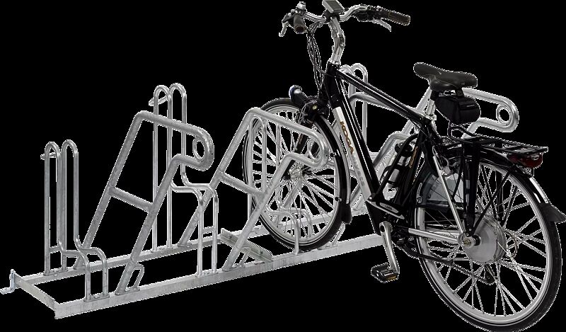 Fahrradständer MODESTA mit Anlehnbügel, einseitig, 4 Stellplätze, feuerverzinkt