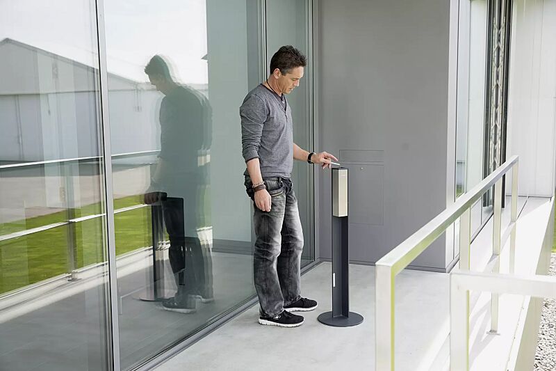 Standascher VALET, 1 Liter, zum freien Aufstellen, Stahlteile in RAL 7016 anthrazitgrau