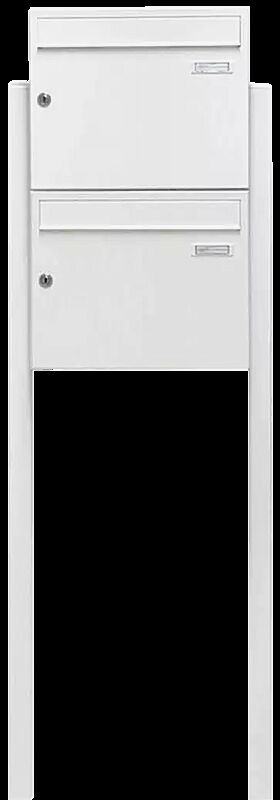 Briefkastenanlage BRETAGNE, mit 2 Briefkästen, zum Einbetonieren, in RAL 9016 verkehrsweiß