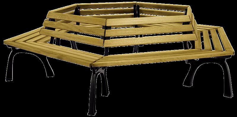 Rundbank ARDEA mit Rückenlehne, mit Fichtenholzbelattung