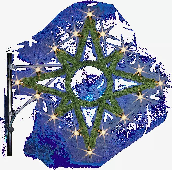 Stern GLITTER, 8 Strahlen, zur Wandmontage