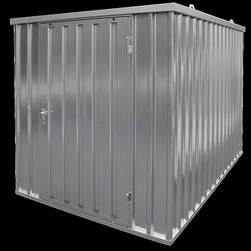 Materialcontainer BOSVILLE, Modell 3, feuerverzinkt, ohne Boden, Einflügeltür an Stirnseite