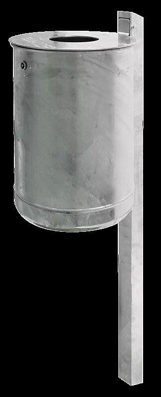 Abfallbehälter KÖLN, ohne Ascher,  Vollblech, zum Einbetonieren, feuerverzinkt