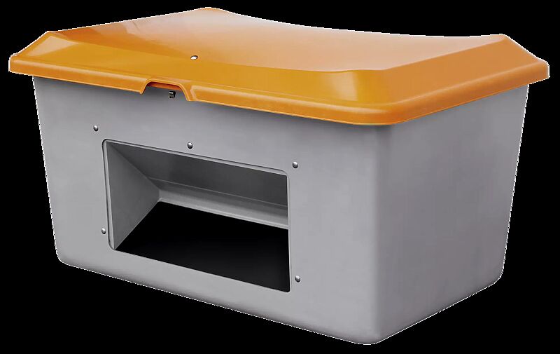 Streugutbehälter STREW mit Entnahmeöffnung, 400 Liter, Korpus in grau