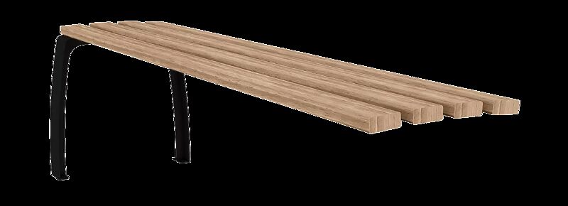 Seniorenbank CASERTA ohne Rückenlehne, mit Hartholzbelattung, unbehandelt, Anbau-Modul