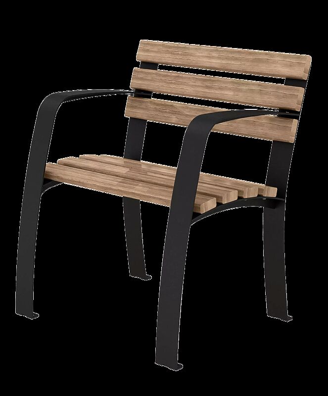 Seniorensitz CASERTA mit Rückenlehne und Armlehnen, mit Hartholzbelattung, unbehandelt