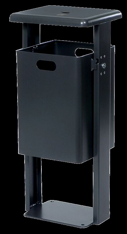 Abfallbehälter ASHINGTON, mit Ascher, zum Aufdübeln, in DB 703 eisenglimmer