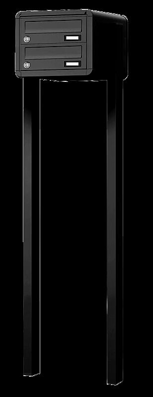 Freistehende Briefkastenanlage METZ zum Einbetonieren, 2-teilig, in RAL 7016 anthrazitgrau