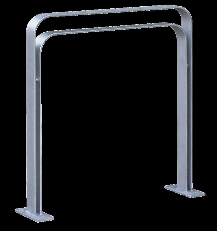 Anlehnbügel TAMPA mit Innenbügel hoch, zum Aufdübeln, Breite 850 mm, feuerverzinkt