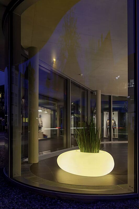 Pflanzbehälter MALUR-LIGHT, Höhe 500 mm, transluzent beleuchtet