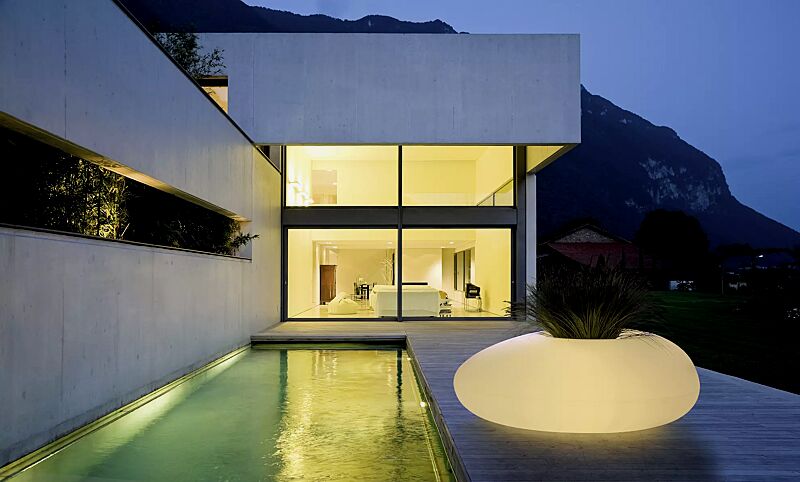 Pflanzbehälter MALUR-LIGHT, Höhe 500 mm, transluzent beleuchtet