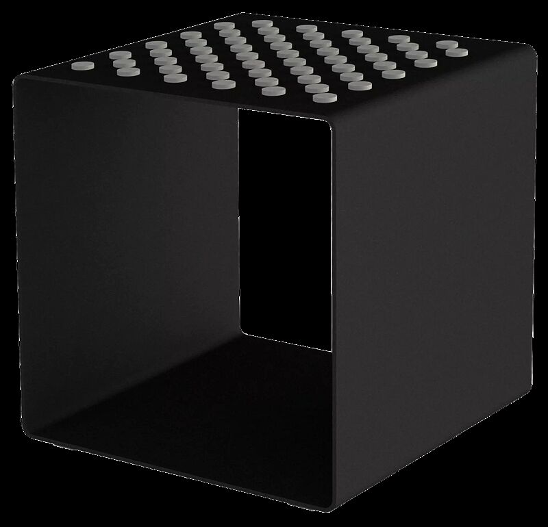 Sitz RADIUM mit Kunststoffnoppen, in RAL 9005 tiefschwarz