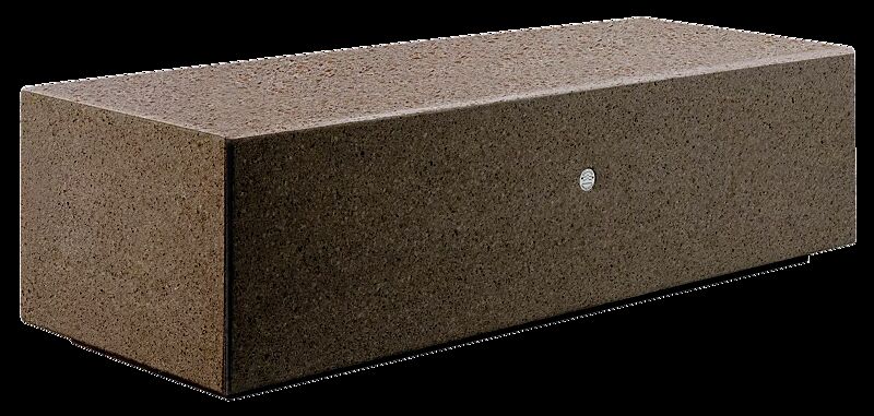 Sitzbank DEMETRA ohne Rückenlehne, aus rekonstituiertem Marmor, Sitzfläche geschliffen, in porphyr