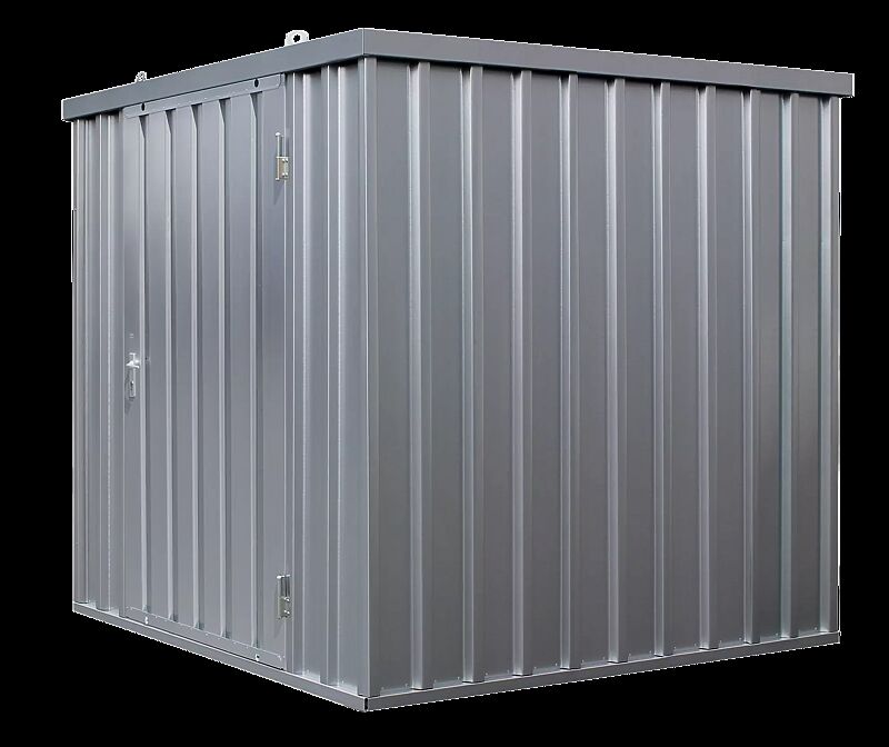 Materialcontainer BOSVILLE, Modell 2, feuerverzinkt, ohne Boden, Einflügeltür an Längsseite